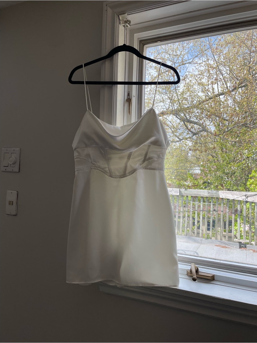 Zara White Satin Mini Dress
